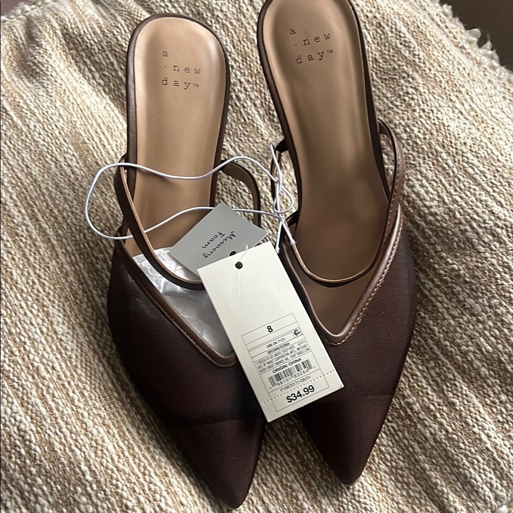 A New Day Women's Brown Slingback Shoes